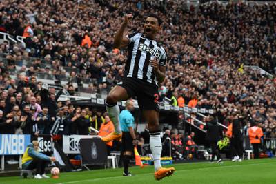 Newcastle's Jacob Murphy celebrates after scoring the opening goal. AFP