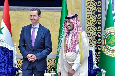  Prince Badr receives Mr Al Assad. Photo: Spa