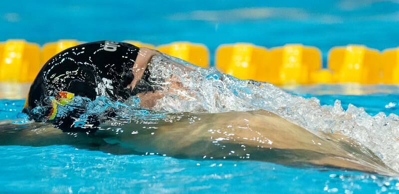 Germany's Christian Diener competes in the men's 100m backstroke final during the Fina Swimming World Cup Berlin on October 3. Getty