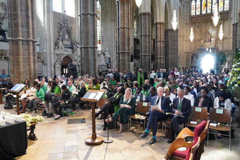The Grenfell fire memorial service at Westminster Abbey in London, to remember those who died. PA