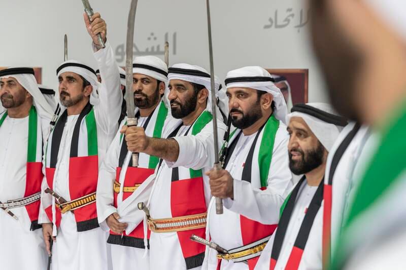 Members of the Al Shehi Tribe from Ras Al Khaimah. The festival celebrates the country’s history and cultural heritage. 

