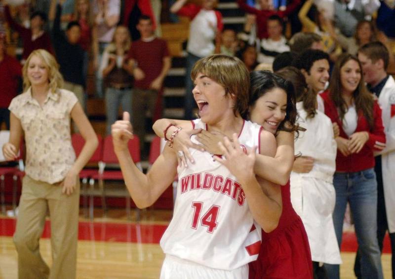 Zac Efron and Vanessa Hudgens star as Troy Bolton and Gabriella Montez in High School Musical.  Image: Disney Channel