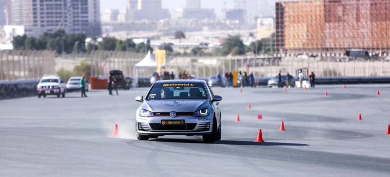 Dubai, December 13, 2017, I Dubai Autodrome.  Continental Tyres launches their latest tyre, Generation 6, Max Contact.  Media Slalom time trials during the event. Victor Besa for The National.MotoringReporter:  Adam Wokman