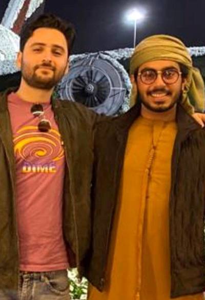 Emirati student Mansoor Al Marzooqi and Dimitri Assuline in Dubai. 