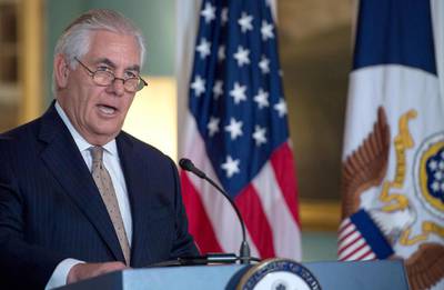 US secretary of state Rex Tillerson demanded that Qatar “must do more and ... more quickly” to end support and financing of terrorism. Paul Richards / AFP