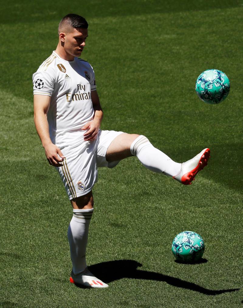 Luka Jovic on the pitch at the Santiago Bernabeu. Reuters