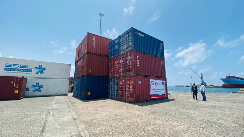 The supplies have arrived at Mogadishu port and will be distributed to those most in need. Photo: Wam