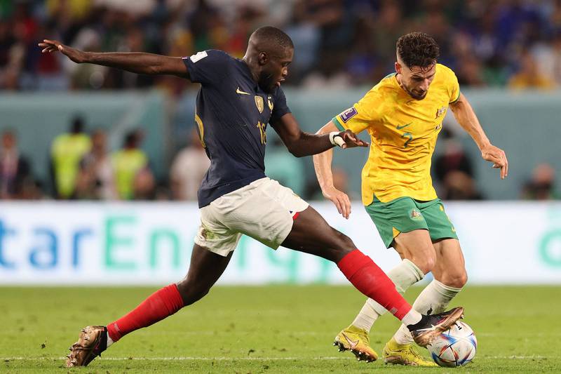 Dayot Upamecano – 7. Played slightly out of position to accommodate Konate. Got on the ball more than any other player on the pitch. Strong at the back after the early wobble. AFP