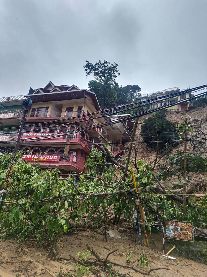 Aftermath of a landslide caused by flash floods in Mandi, Himachal Pradesh. Reuters