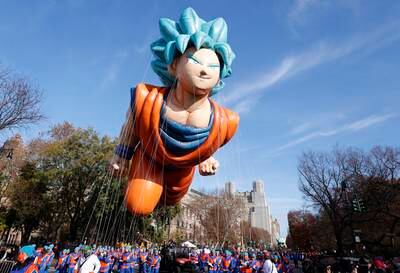 Goku character from the 'Dragon Ball' manga series march down Central Park West. EPA