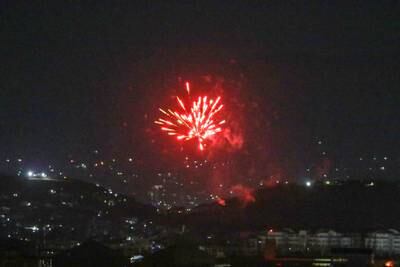 Fireworks after the last US aircraft took off from the airport in Kabul early on August 31, 2021, signalling its complete withdrawal after 20 years in the country. AFP