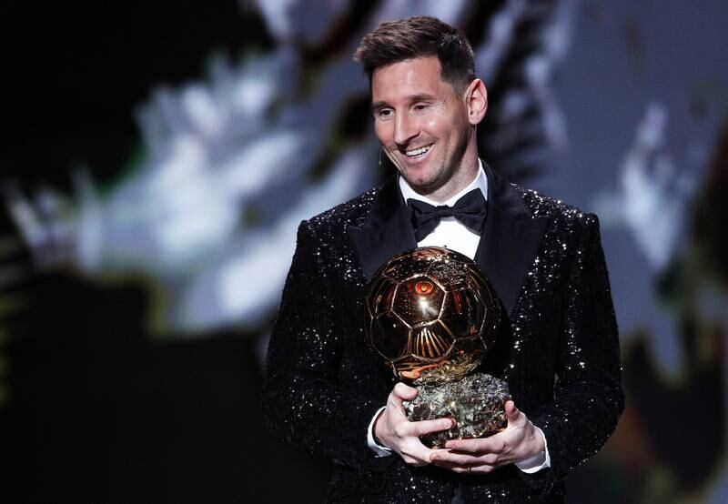 Lionel Messi, then of PSG, won his seventh Ballon d'Or in 2021. EPA