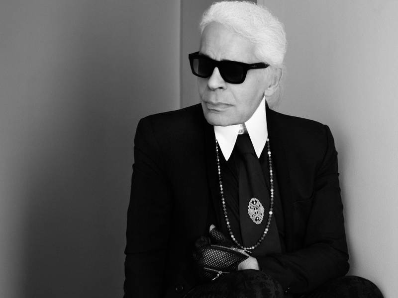 A handout photo of Karl Lagerfeld with Barbie Lagerfeld (Courtesy: Net-a-Porter)