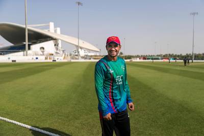 Abu DHABI, UNITED ARAB EMIRATES - SEPTEMBER 12, 2018. Afghanistan's Cricket team reserve wicket keeper, Munir Ahmad.(Photo by Reem Mohammed/The National)Reporter: AMITH PASSELASection: SP