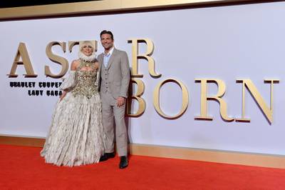 LONDON, ENGLAND - SEPTEMBER 27:  Lady Gaga and Bradley Cooper at 'A Star Is Born' UK Premiere at Vue West End on September 27, 2018 in London, England.  (Photo by Jeff Spicer/Getty Images for Warner Bros)