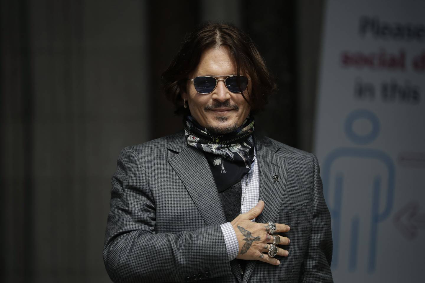Johnny Depp arrives at the High Court in London in July 2020. AP Photo