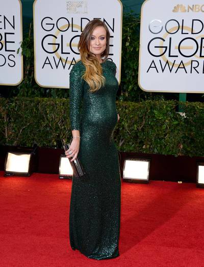 epa04017802 US actress Olivia Wilde arrives for the 71st Annual Golden Globe Awards at the Beverly Hilton, in Beverly Hills, California, USA, 12 January 2014.  EPA/PAUL BUCK