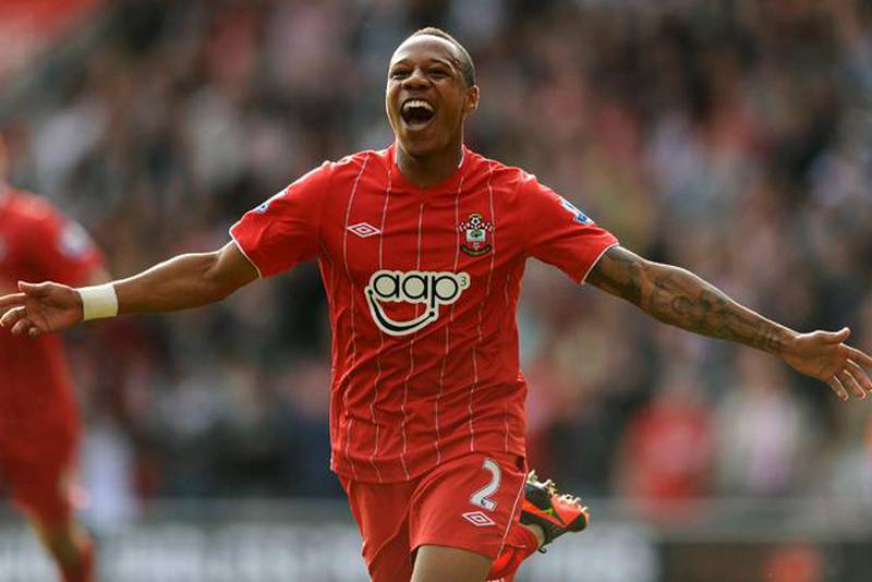 Southampton's Nathaniel Clyne celebrates scoring against Aston Villa during the English Premier League soccer match at St Mary's Stadium, Southampton, England, Saturday Sept. 22, 2012. Southampton won the match 4-1. (AP Photo/PA, Andrew Matthews) UNITED KINGDOM OUT  NO SALES  NO ARCHIVE