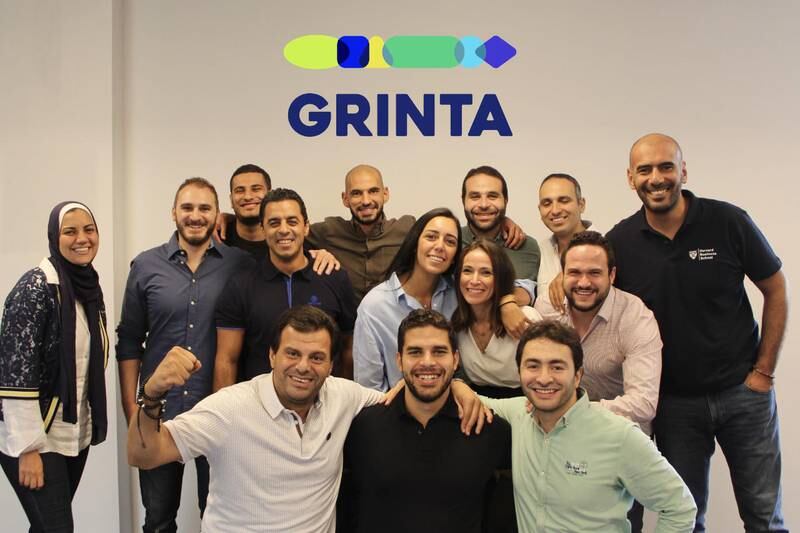 Grinta's management team led by chief executive and co-founder Mohamed Azab (far right). Photo: Grinta