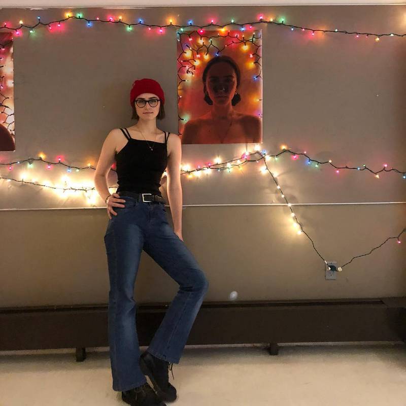 For dressed down days, Ella favours denim, flat boots and a simple black vest, along with a knitted beanie which she made herself, admitting they are among the most difficult items of clothing to make. Instagram