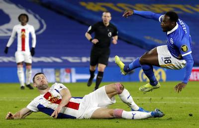 Danny Welbeck of Brighton in action against Gary Cahill of Crystal Palace. EPA
