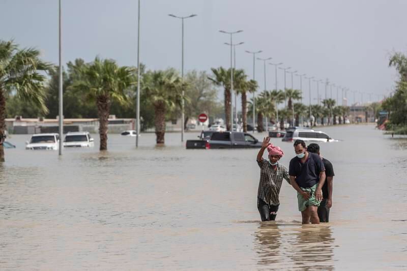 Flooding in Fujairah city.  Antonie Robertson / The National
