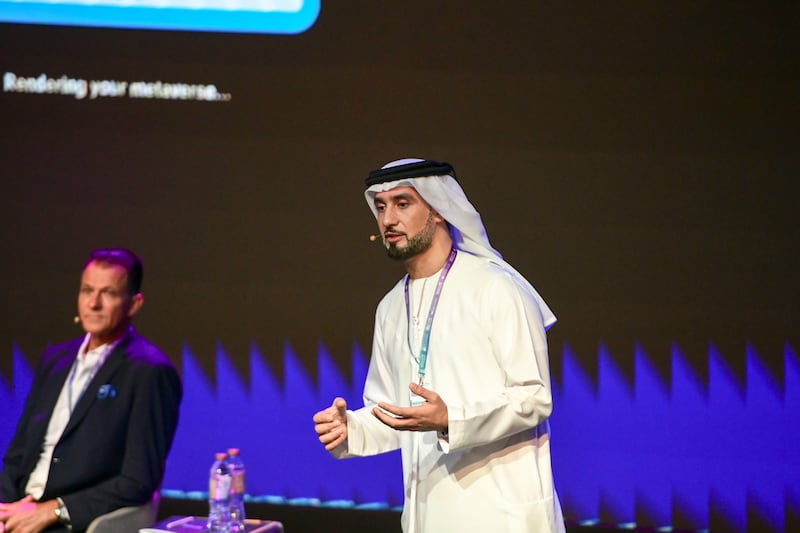 Khalifa Al Jaziri Al Shehhi gives a presentation on 'Metaverse and the Economy'. 