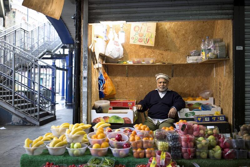 Sadiq Mohammad sits in his fruit and vegetable stall under Brixton Arches. Once Network's Rail''s regeneration is complete, around 50 small businesses and up to 150 jobs are likely to be lost as the new rents, estimated at around 300 per cent of what they are now, become unaffordable.  Dan Kitwood / Getty Images