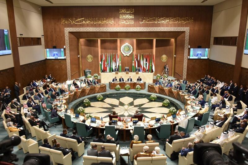 A general view of the meeting of Arab League foreign ministers in the Egyptian capital of Cairo. AFP