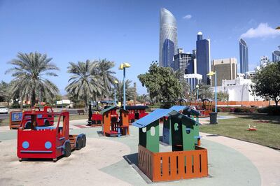 Abu Dhabi, United Arab Emirates - December 13, 2018: Family Park, Corniche Road. Pictures of different parks all over Abu Dhabi. Thursday the 13th of December 2018 in Abu Dhabi. Chris Whiteoak / The National