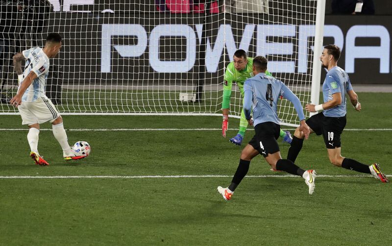 October 10, 2021. Argentina 3 (Messi 38’, De Paul 44’, La. Martinez 62’) Uruguay 0: An easy win was started thanks to a fluke goal from Lionel Messi when his pass from 35 metres out into the area managed to sneak straight into the net. "We played a great game," said Messi. "Everything worked out perfectly. Uruguay wait for you and they generate danger. Once we got the first goal we started to find space and the goals appeared." AFP