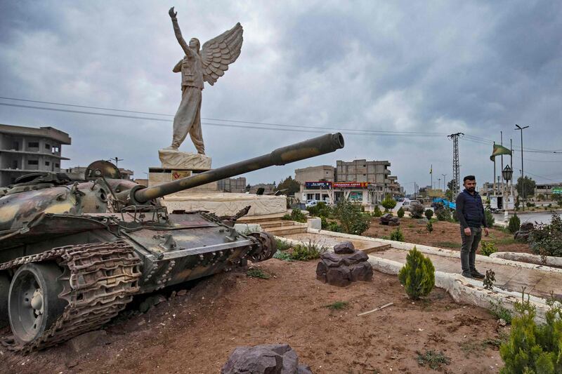 The 'Free Woman' square in the Kurdish-majority city of Kobane, northern Syria. AFP