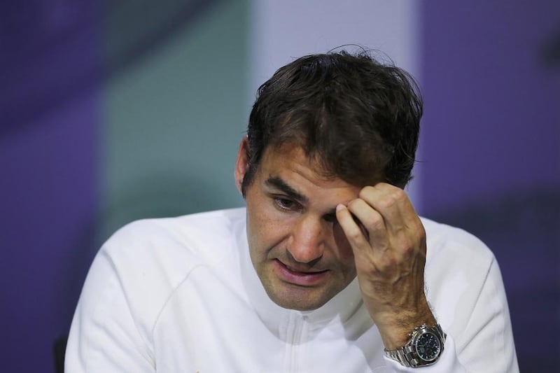 Switzerland’s Roger Federer during a news conference after losing his semi-final match to Canada’s Milos Raonic. Gary Hershorn / Reuters