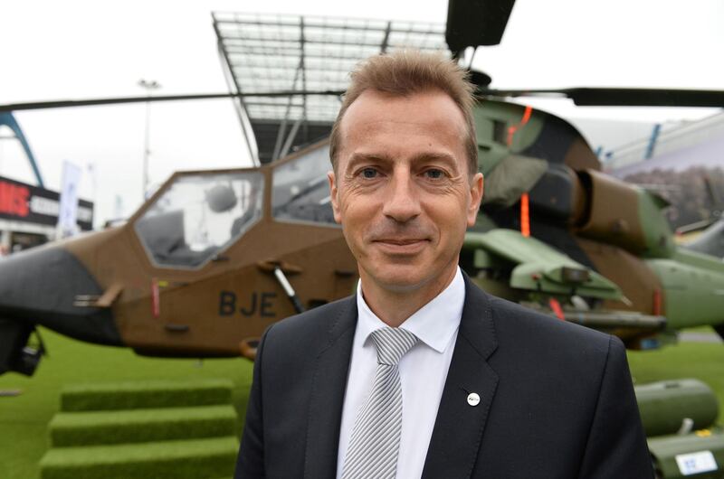 (FILES) This file photo taken on September 2, 2015 shows Airbus Helicopters CEO, Guillaume Faury posing for a picture in front of an Airbus Tiger military helicopter during the 23rd International Defence Industry Exhibition MSPO in Kielce, Poland. 

Airbus announced on December 15, 2017 it was planning to change its top two executives as a corruption probe into the European aircraft manufacturer rumbles on. And it also said that chief operating officer and president for commercial aircraft Fabrice Bregier will step down in February 2018 and will be replaced by the head of the helicopters unit, Guillaume Faury. / AFP PHOTO / JANEK SKARZYNSKI