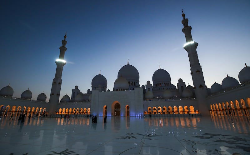 Sheikh Zayed Grand Mosque will now be open to visit 24 hours a day. Victor Besa / The National