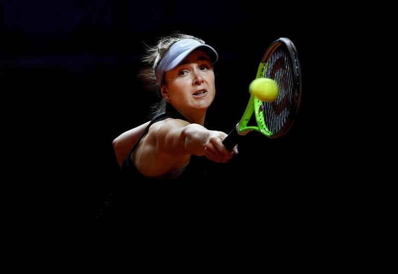 Ukraine's Elina Svitolina in action during her Stuttgart Open quarter-final victory over Petra Kvitova of the Czech Republic on Friday, April 23. Reuters