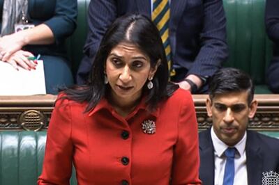 Ms Braverman said for a government not to respond after 45,000 migrants made the crossing last year would be to “betray the will of the people we were elected to serve”. AFP