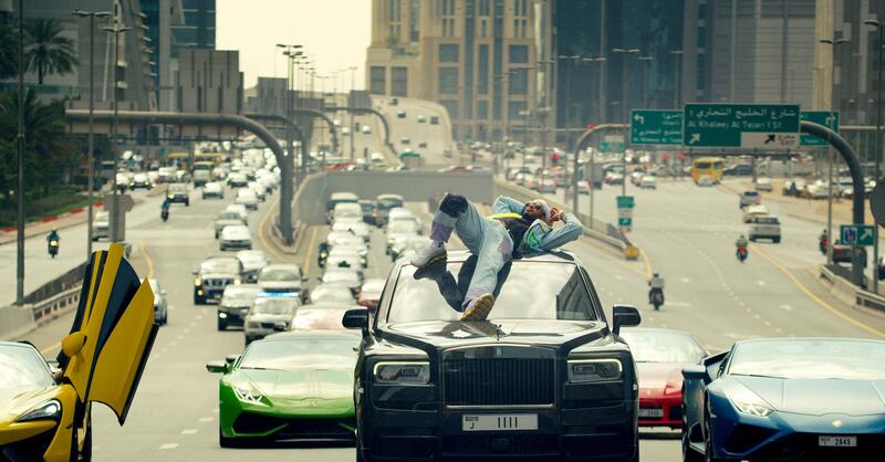 Mohamed Ramadan shut down sections of roads in Dubai's Al Wasl and Business Bay for the shoot. Courtesy Len Prasad
