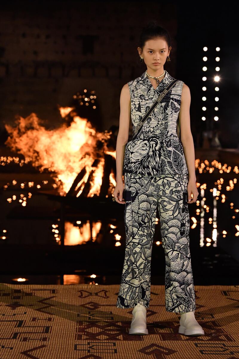 A model walks the runway during the Christian Dior Cruise 2020 show. Getty Images