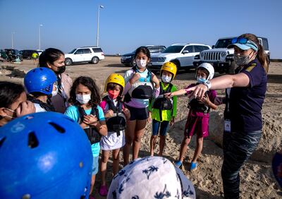 Instructor Stephanie divides the class into three teams. Victor Besa / The National