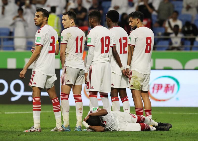 UAE defend a free-kick. Reuters
