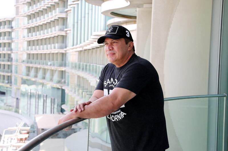 DUBAI, UNITED ARAB EMIRATES , October 1 – 2020 :- Javier Mendez, Long time coach to Khabib Nurmagomedov at the Meydan Hotel in Dubai. (Pawan Singh / The National) For Sports. Story by John