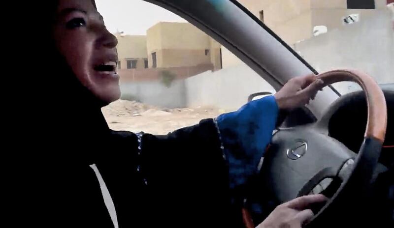 A Saudi Arabian woman drives a car as part of a campaign to defy the country’s ban on women driving. In June, 2011 in Riyadh, several Saudi women drove through the capital, including one who managed a 45-minute trip through the city in an attempt to change thinking about women being allowed to drive. AP Photo