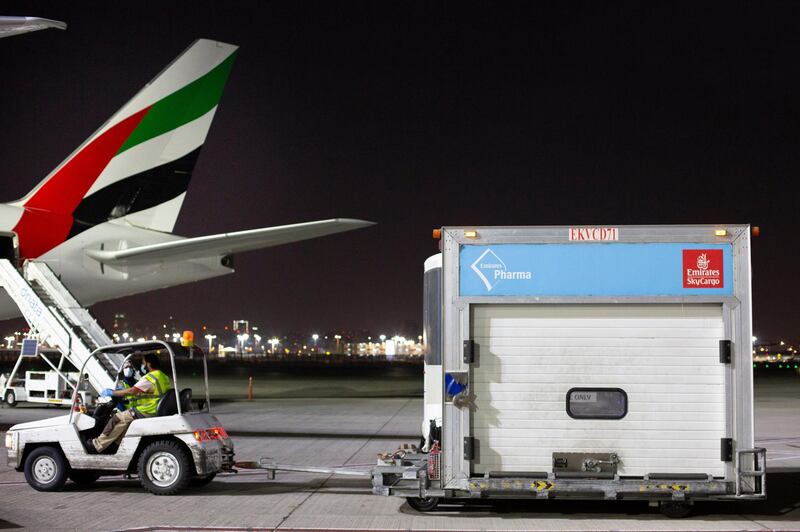 First batch of Pfizer-BioNTech's COVID-19 vaccines arrive in Dubai. Courtesy Dubai Media Office