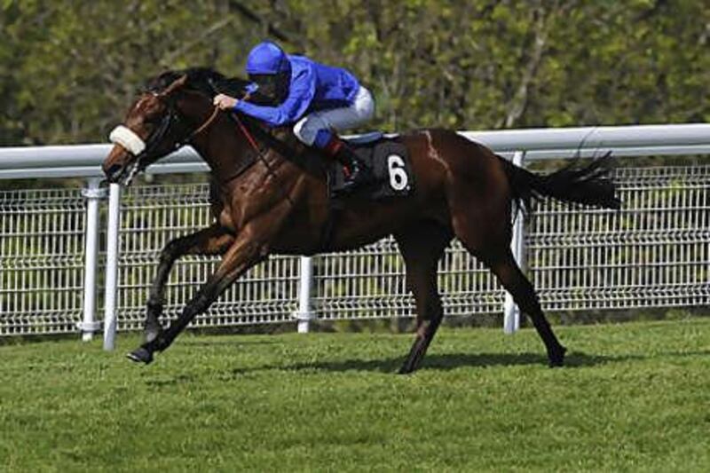 Rewilding on his way to victory at the Cocked Hat Stakes at Goodwood this month.