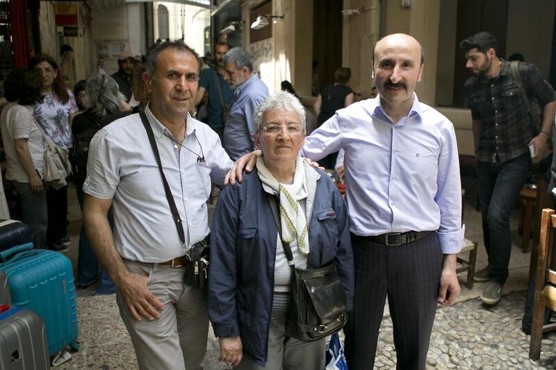 From left, Ali Ocak, brother of Hasan Ocak; Hanife Yıldız, mother of Murat Yıldız; and Hasan Karakoç, brother of Rıdvan Karakoç. Caleb Lauer