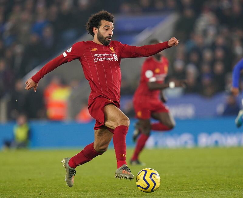 Liverpool's Mohamed Salah during the match against Leicester City. EPA