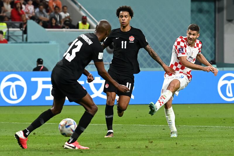 Andrej Kramaric scores Croatia's third. Getty