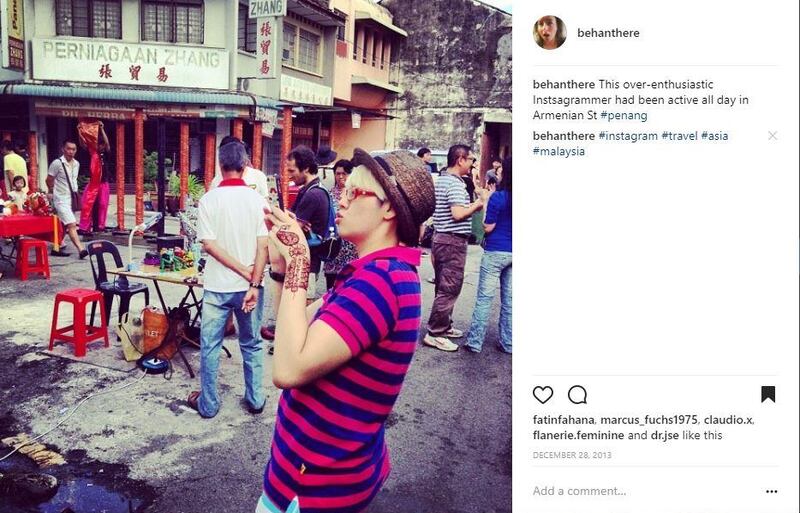 An Instagram image of an Instagrammer in Penang, Malaysia. Rosemary Behan