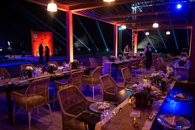 9 Pyramids Lounge restaurant, near the Giza pyramids, Giza, Egypt, is now open to tourists. EPA